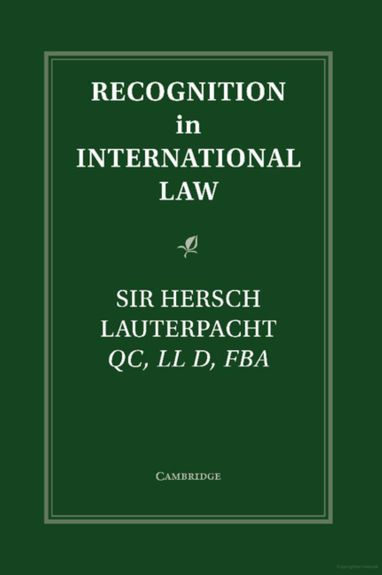 Recognition in International Law