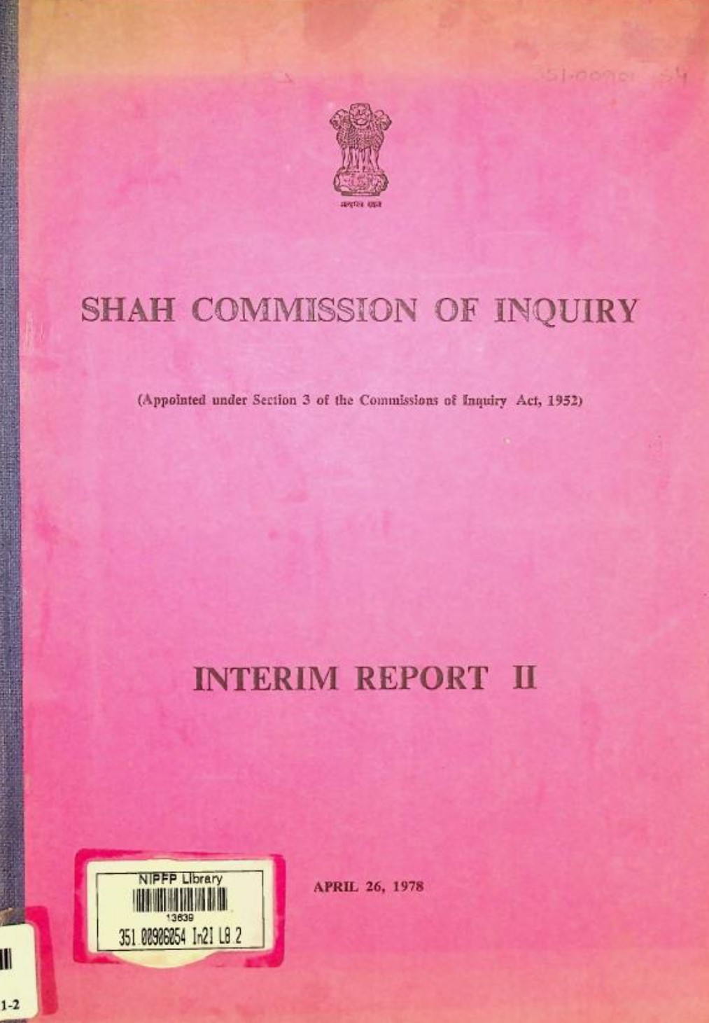 Shah Commission of Inquiry (Interim Report II)